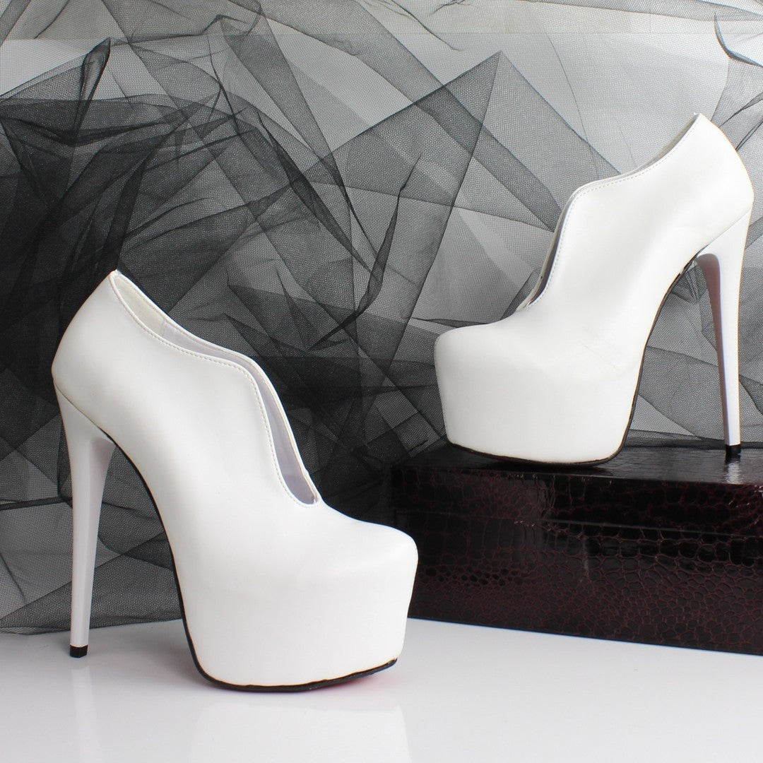 White Designer Ankle Platforms - Tajna Club