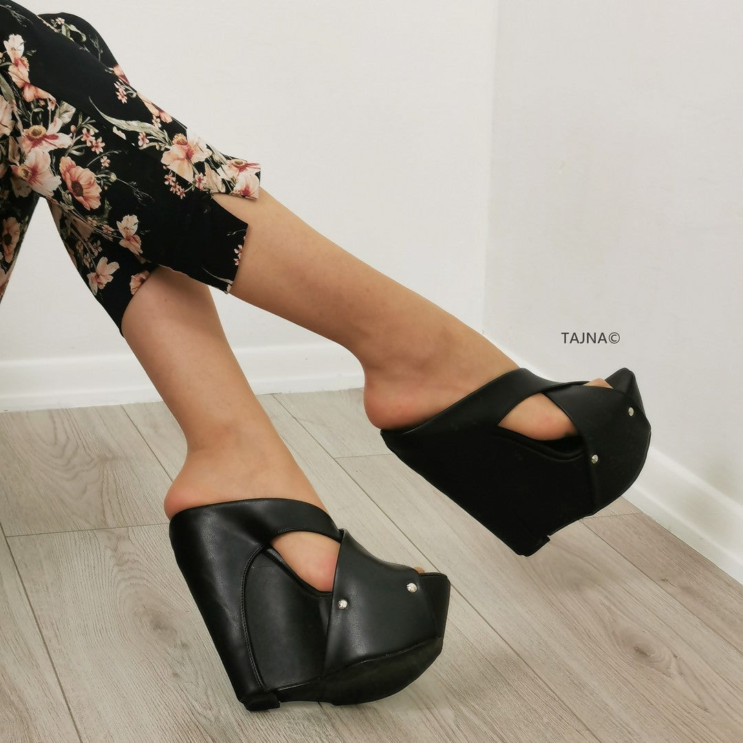 Wedges mules high heels store