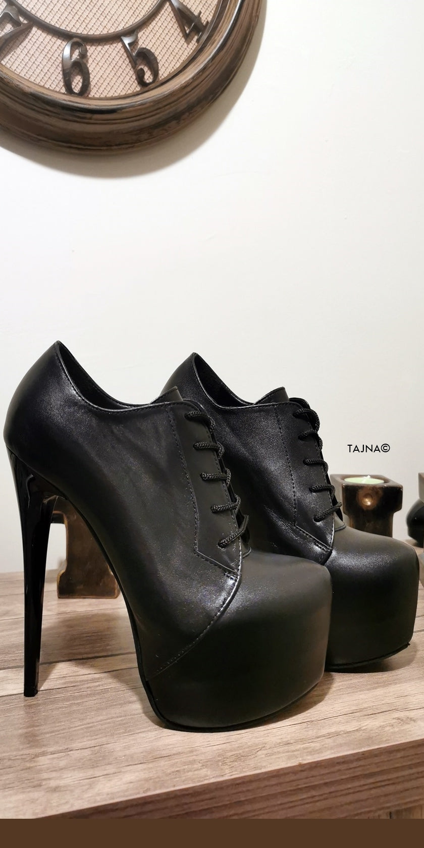 Genuine Leather Oxford High Heels Booties - Tajna Club