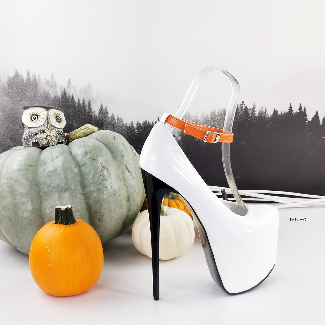 Orange ankle strap heels sale