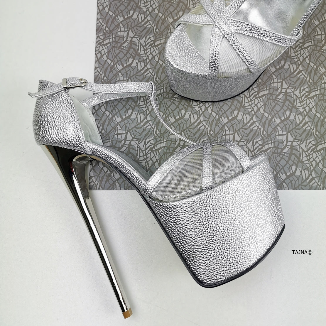 Buy NBUUNBU Silver Clear Heels For Women Dress Shoes Transparent Strap Sexy  Stilletos Heels Open Toe High Silver Heeled Sandals Pump Mules, Silver, 8  at Amazon.in