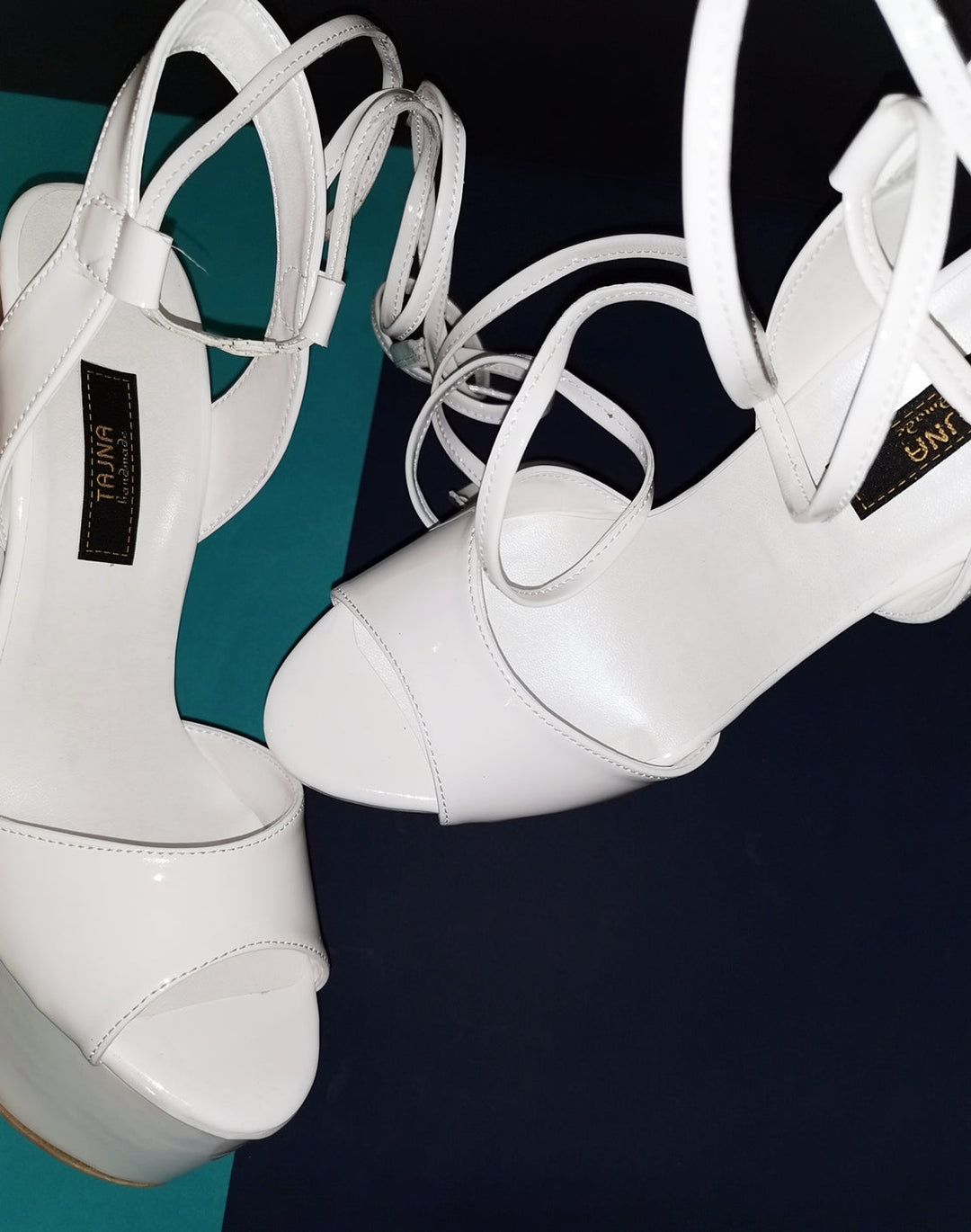 White Long Laces High Heel Sandals - Tajna Club