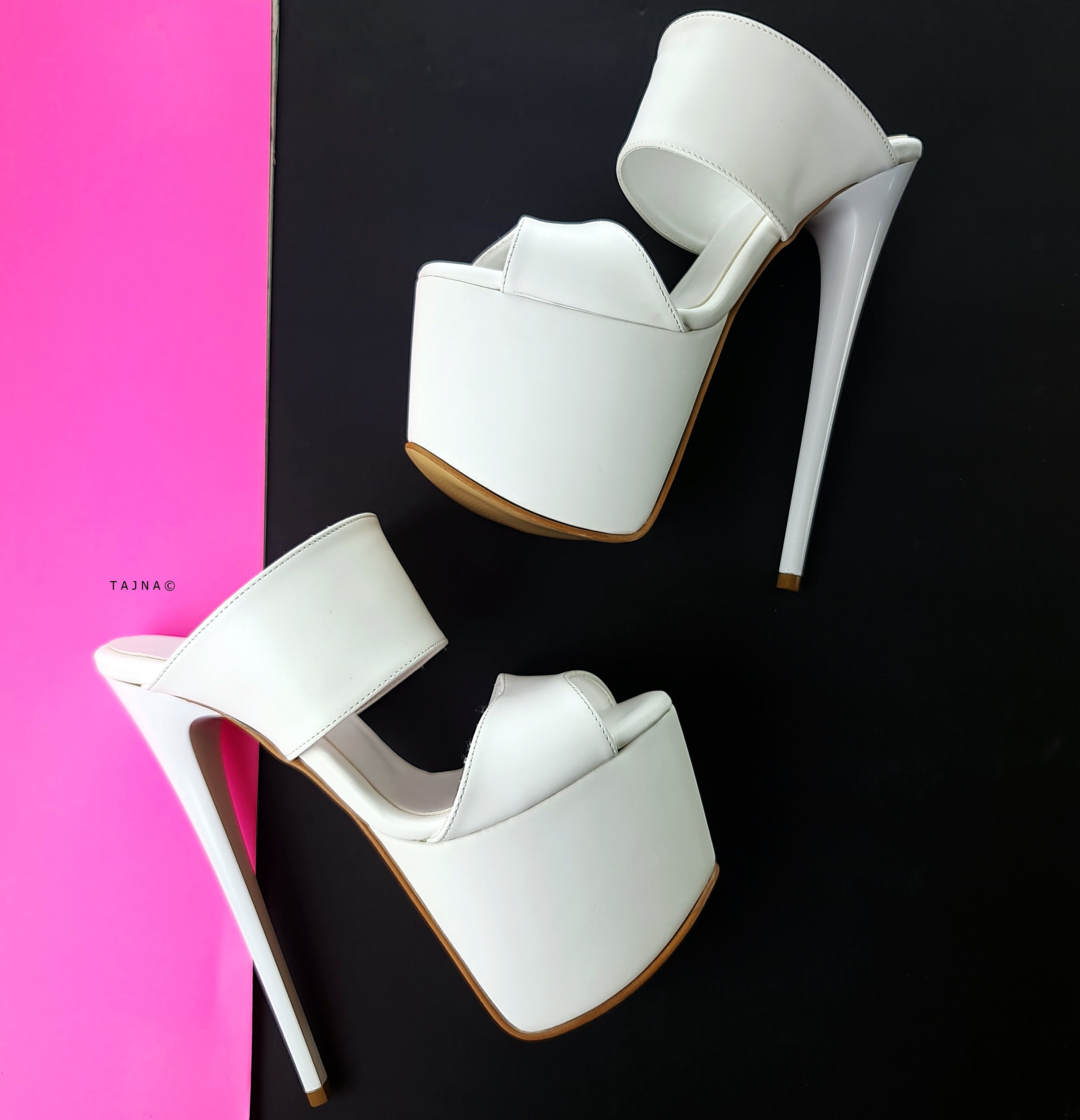 Heeled mules white best sale