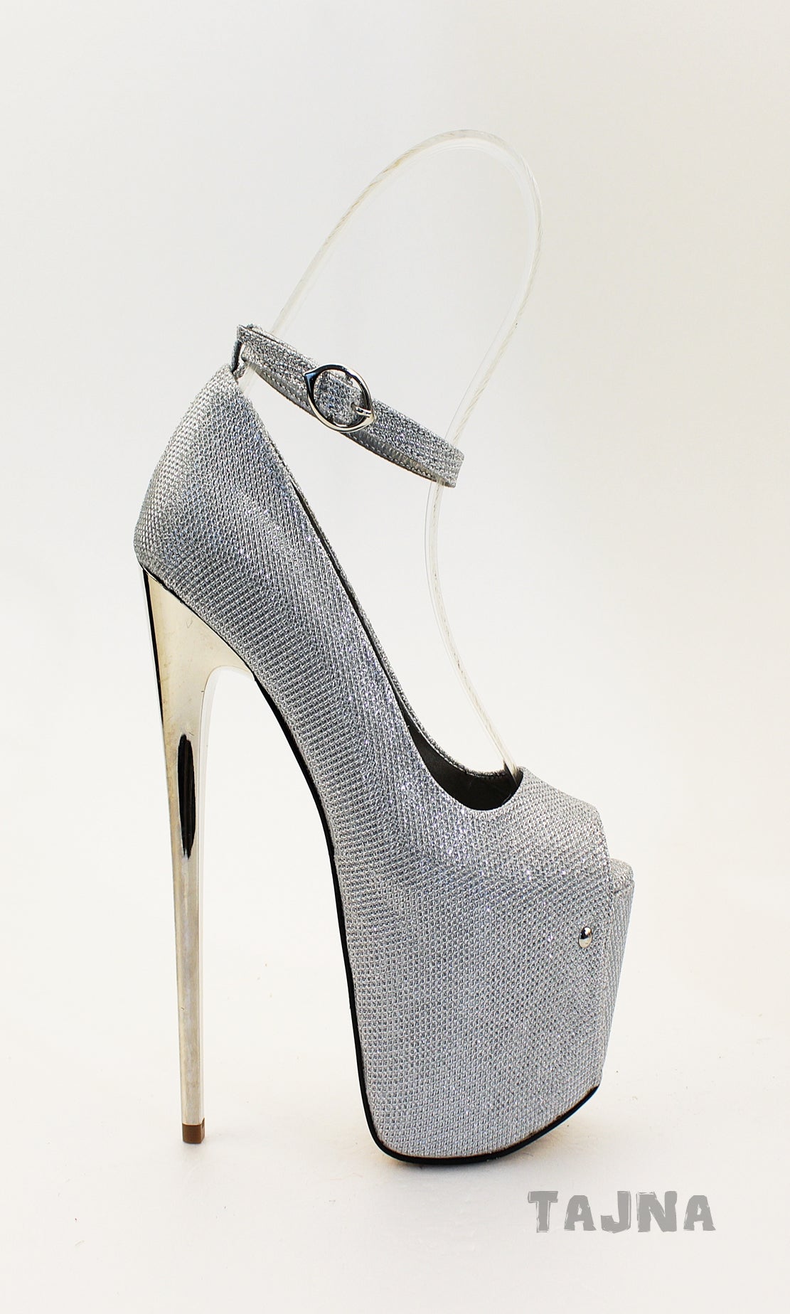 Peep toe silver shoes new arrivals
