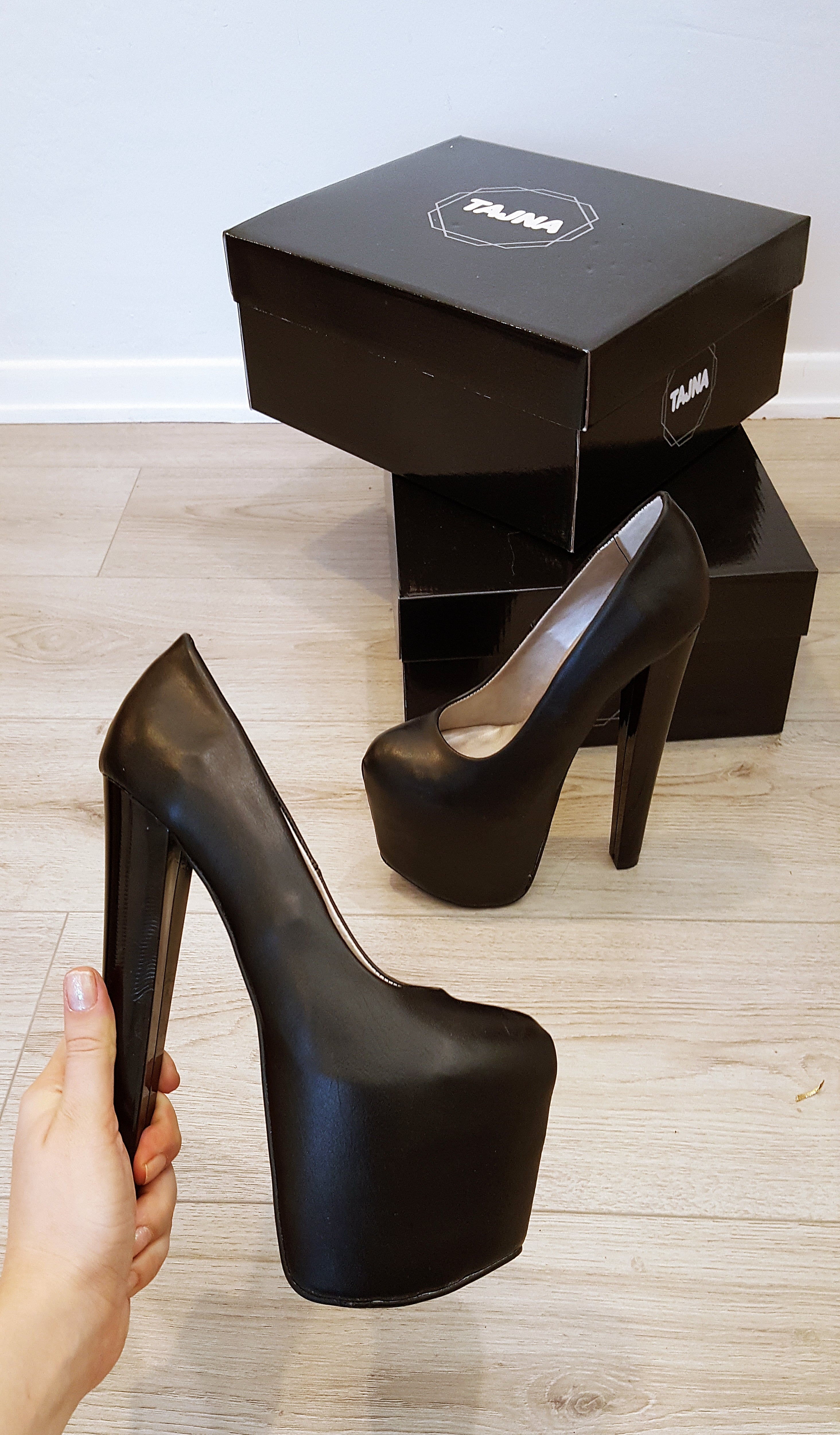 Black Matte Hidden Platform Pumps Tajna Shoes Tajna Club