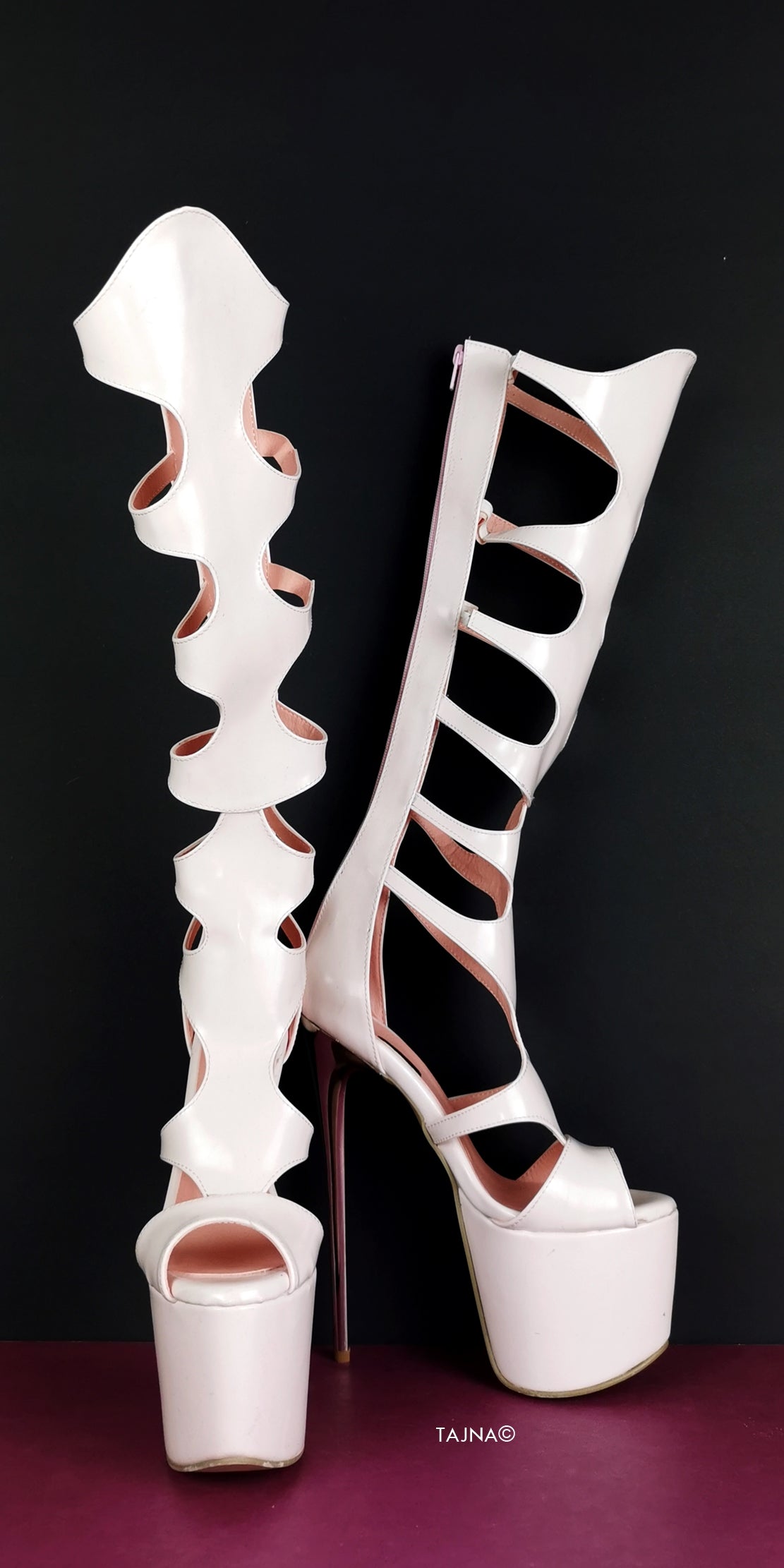 Knee High Designer Gladiator Boots Tajna Shoes Tajna Club