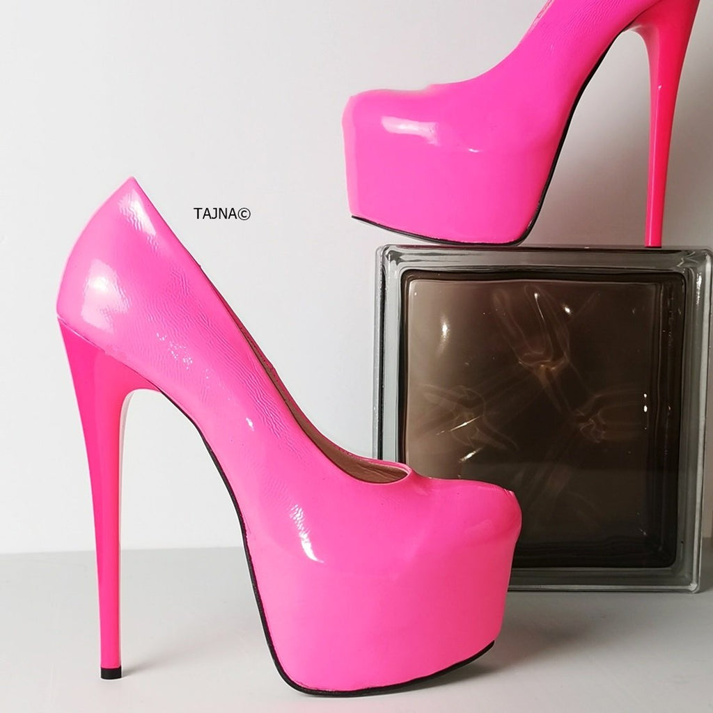 Hot pink patent pumps hot sale