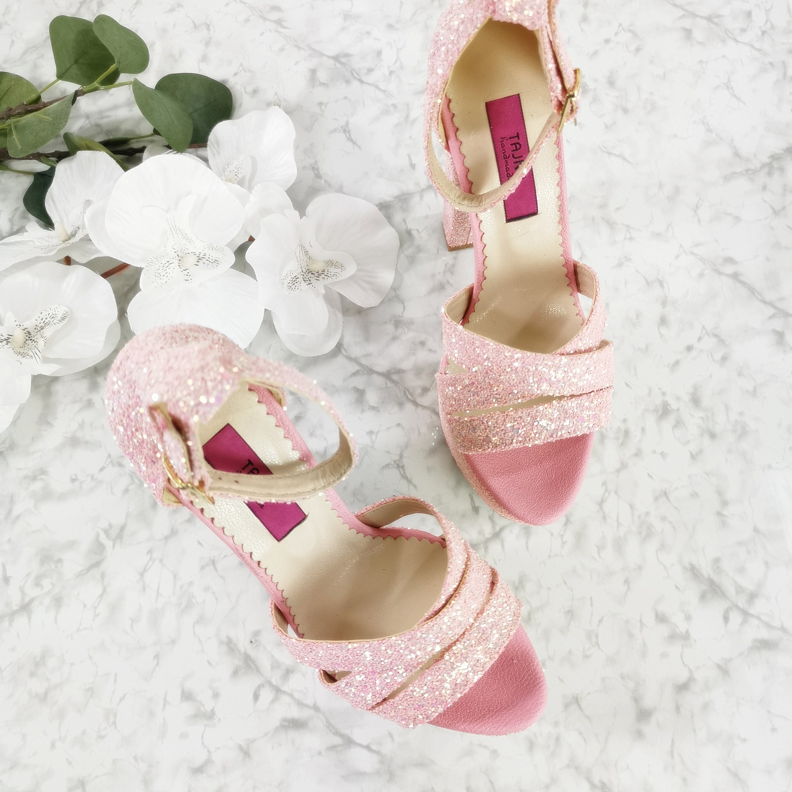 Blush pink shop glitter heels