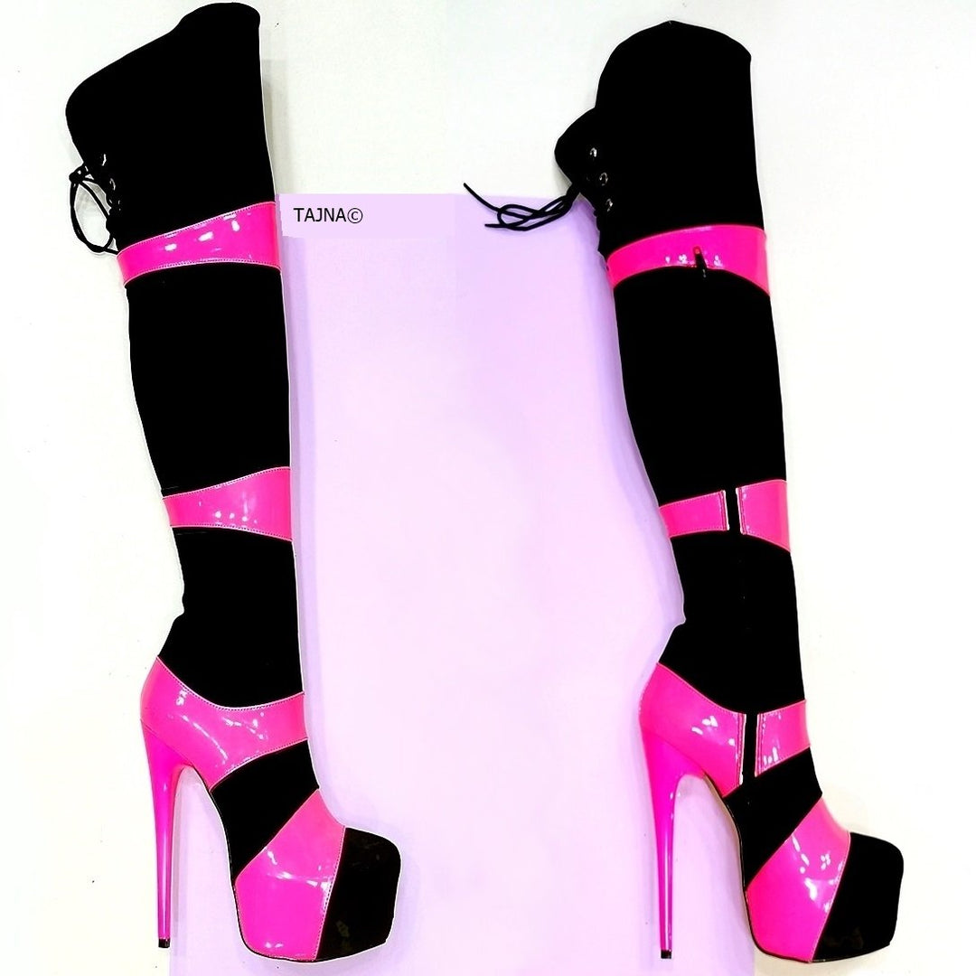 Sirius Double Colour High Heel Boots - Tajna Club