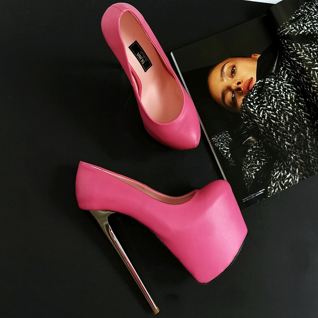ZAMARI MAGENTA SATIN Platform Heels | Buy Women's HEELS Online | Novo Shoes  NZ