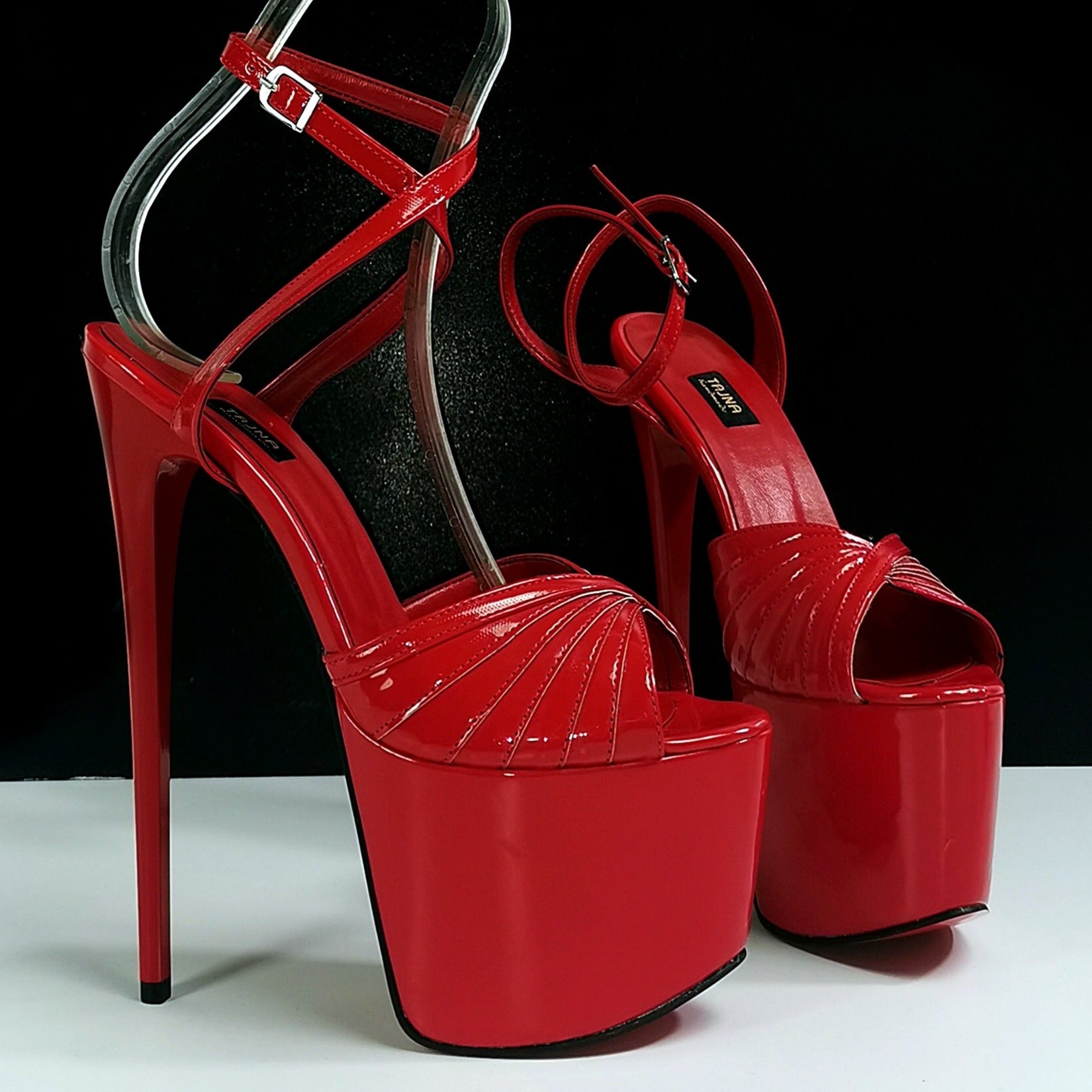 Red Gloss Tango Strap High Heels | Tajna Shoes – Tajna Club