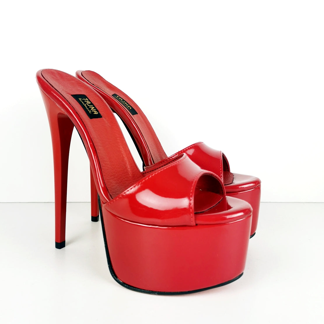 【美品】MM6 RED PATENT FLARE HEEL MULES red-glossy-high-heel-mules_1.