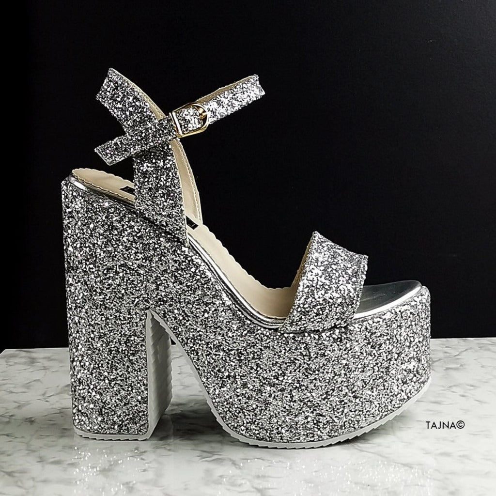 Wedge Glitter Platform Shoes Wedding Shoes Luxury Wedge Crystal