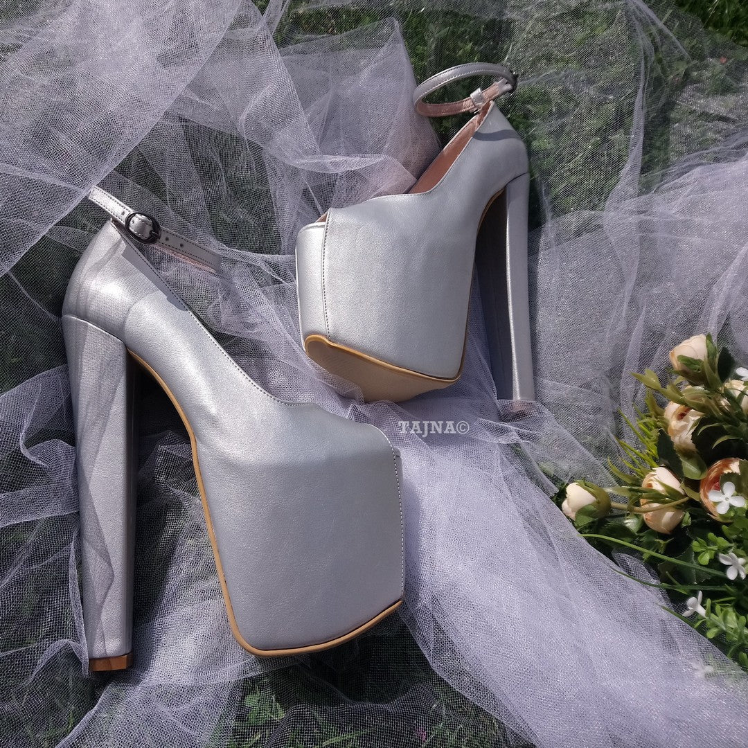 Silver platform sandals wedding on sale