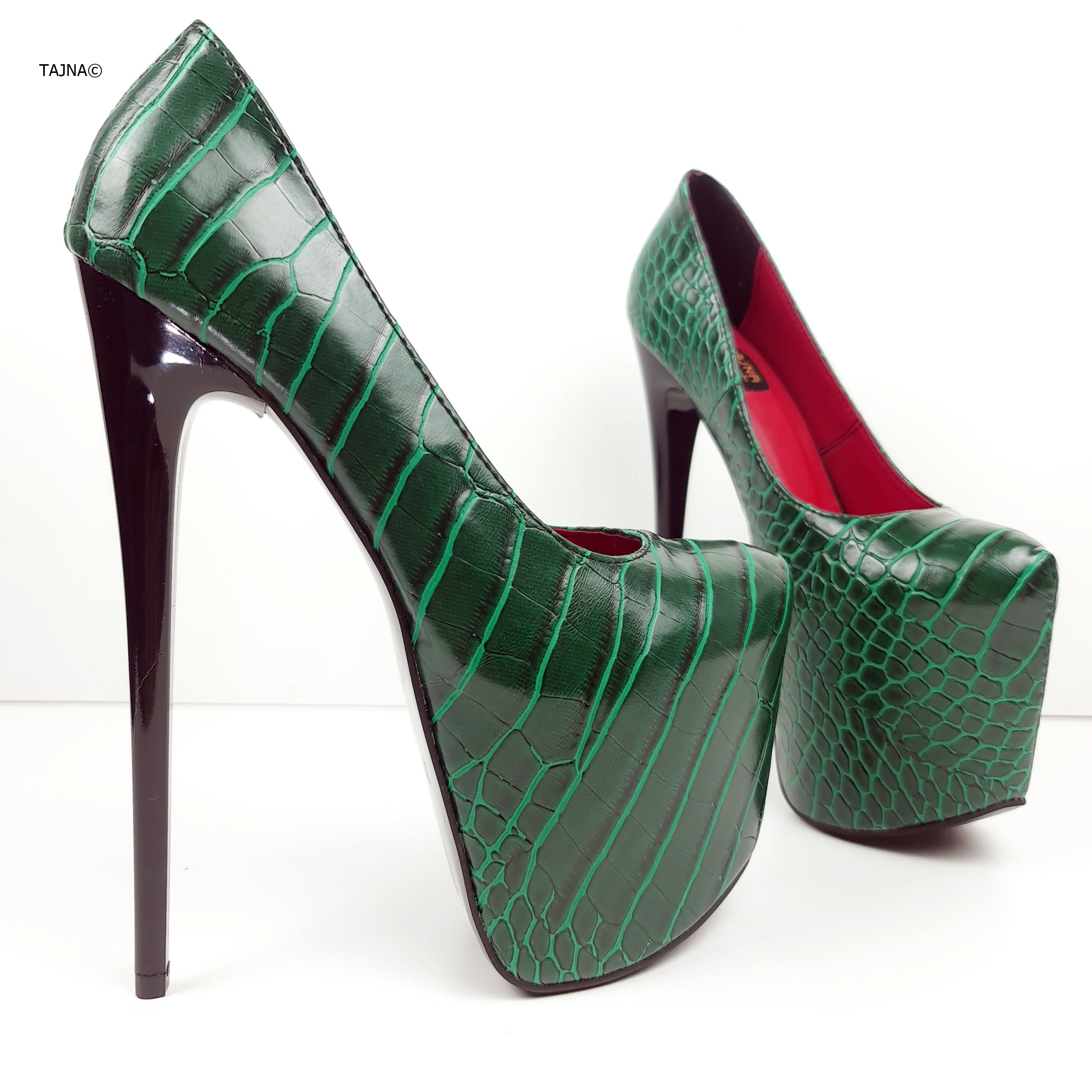 Green high heel pumps best sale