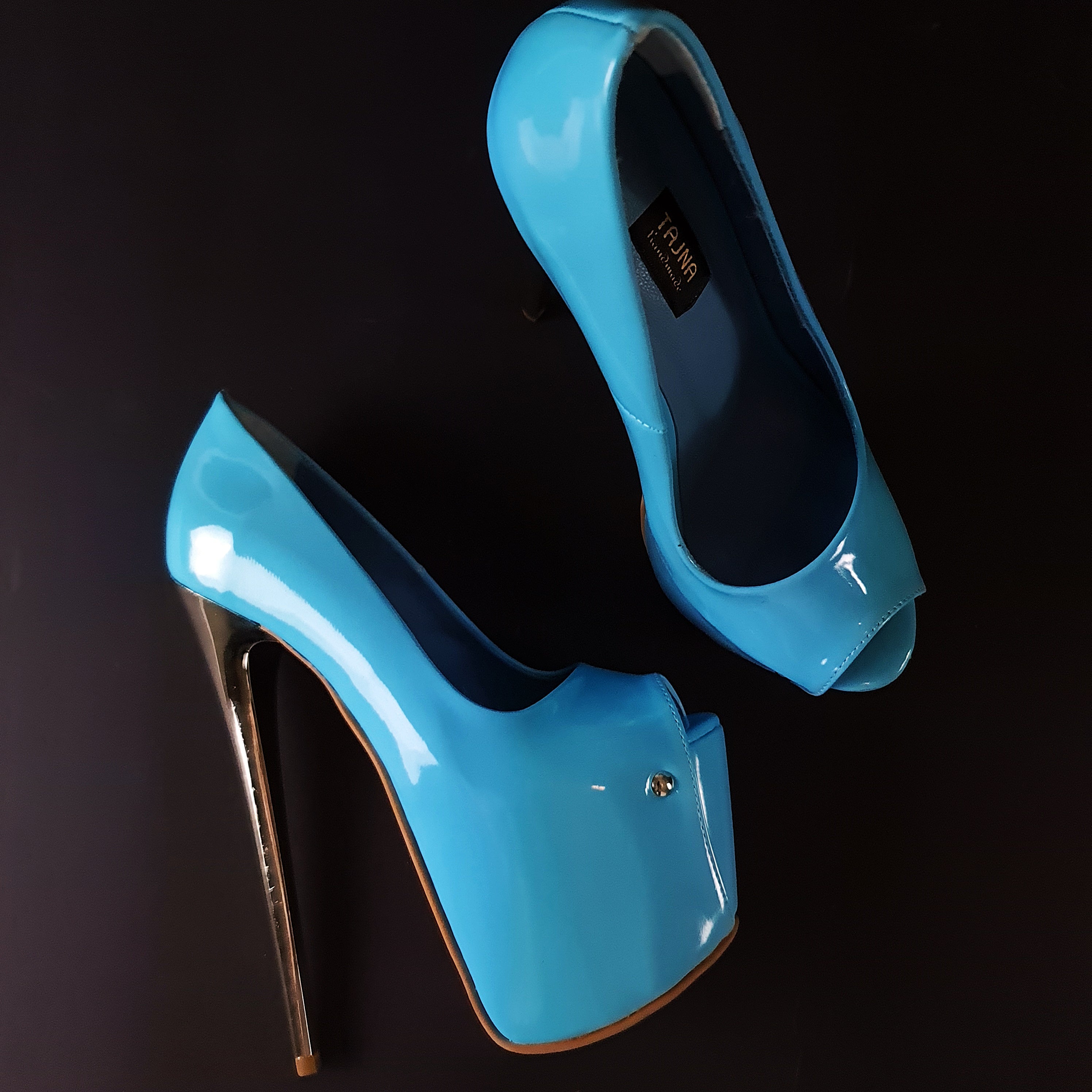 Woman Leather High Heels Pointed Party Shoes - Blue 7.5cm | Fruugo CN