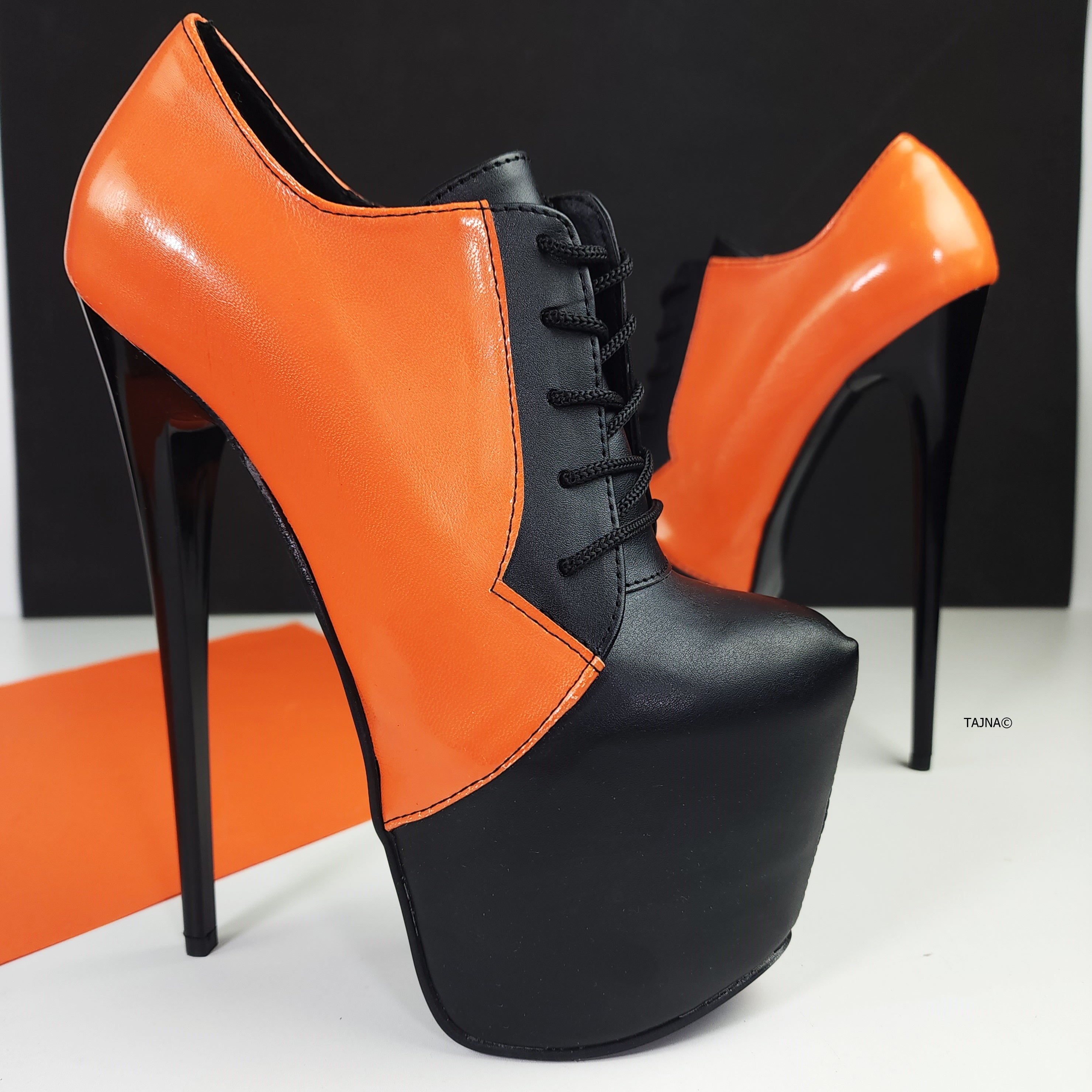 Orange and black heels clearance