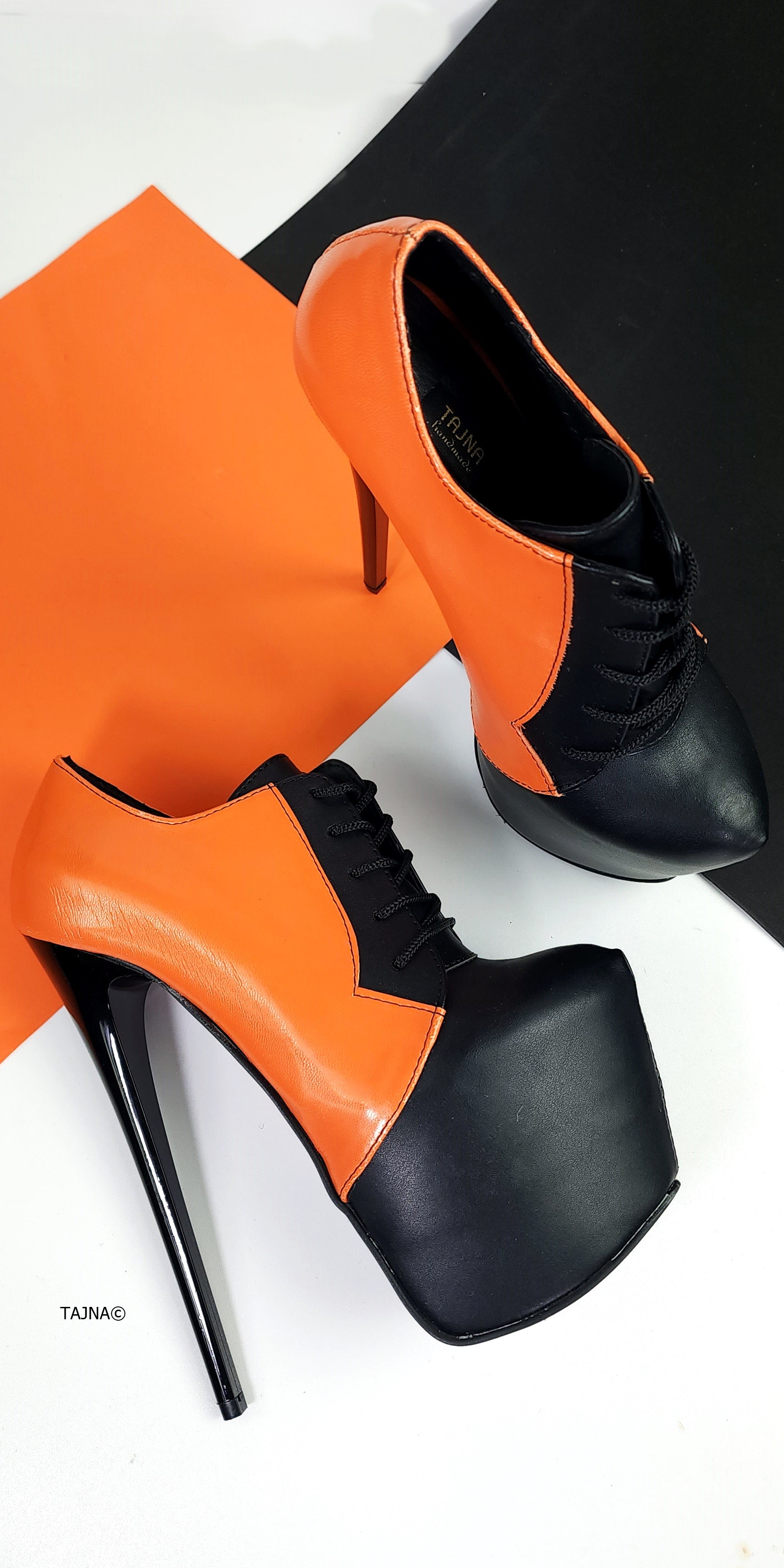 Orange high heels shoes stock photo. Image of jewelry - 149323528