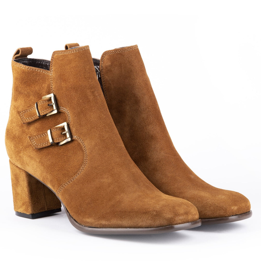 Scorpius - Double Belted Ankle Leather Booties