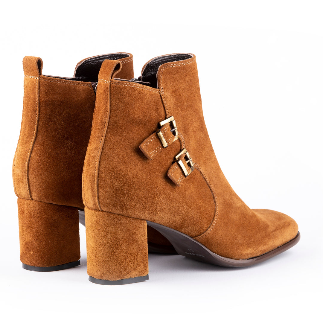 Scorpius - Double Belted Ankle Leather Booties