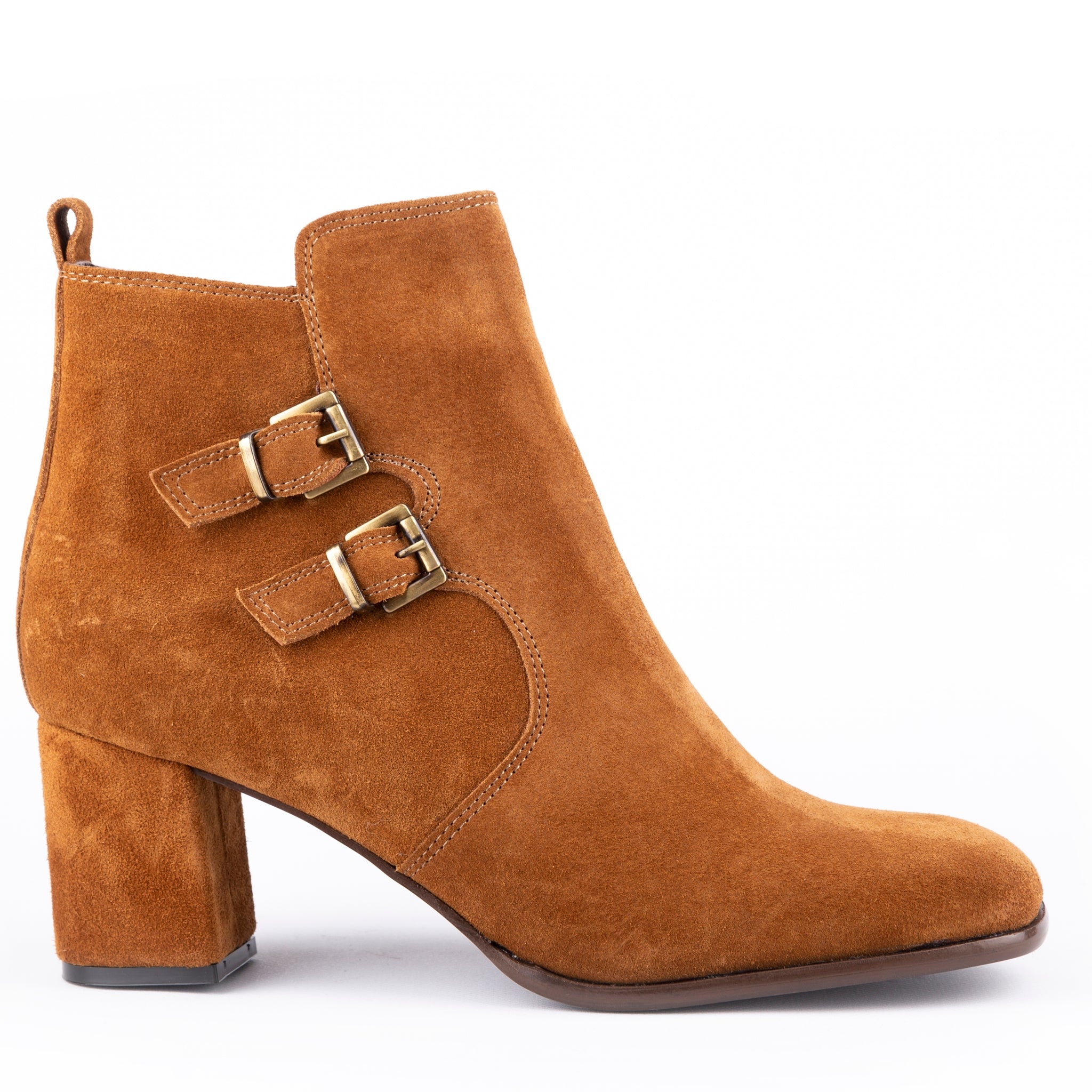 Scorpius - Double Belted Ankle Leather Booties