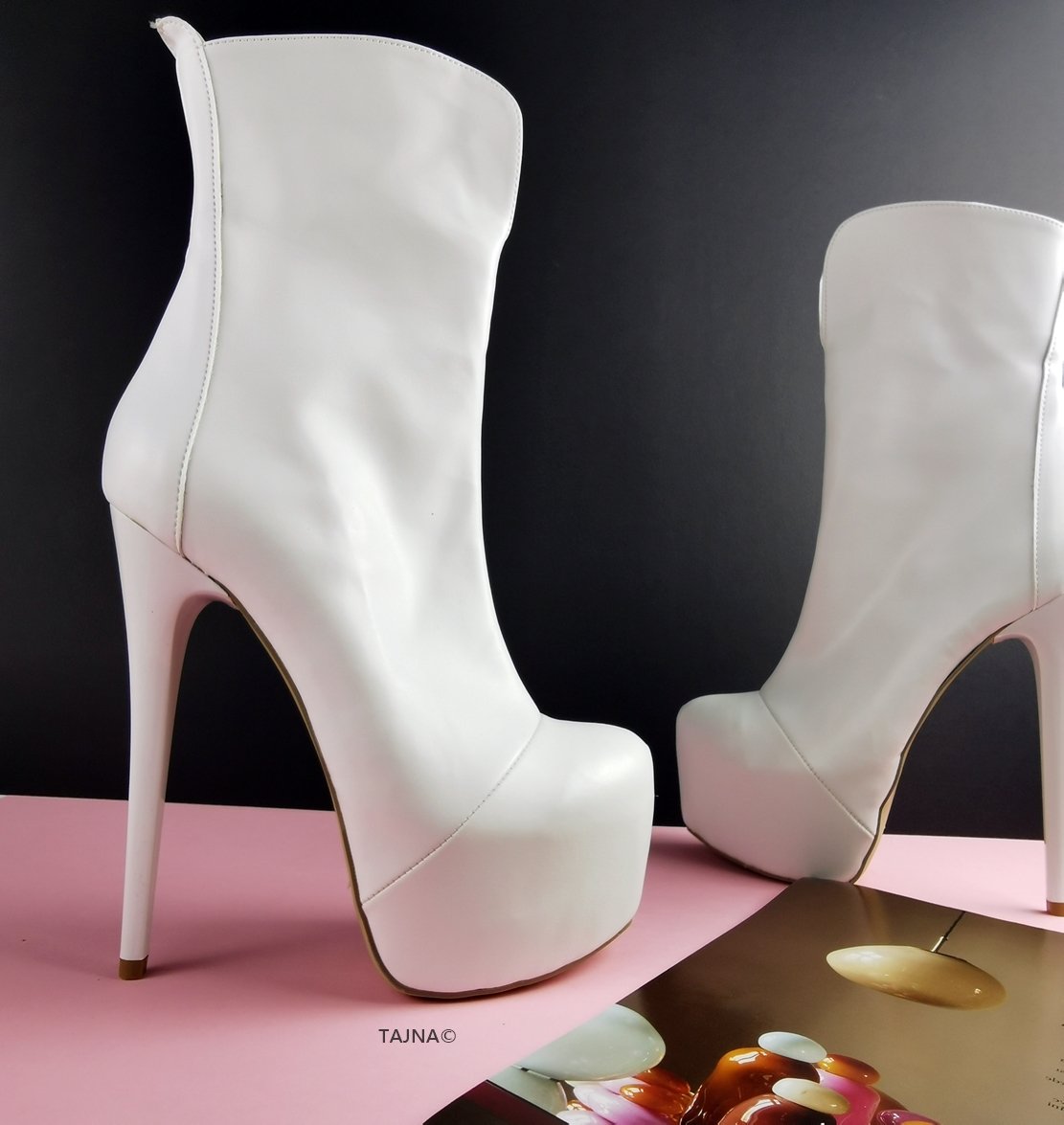 White Hidden Platform Boots Tajna Shoes Tajna Club